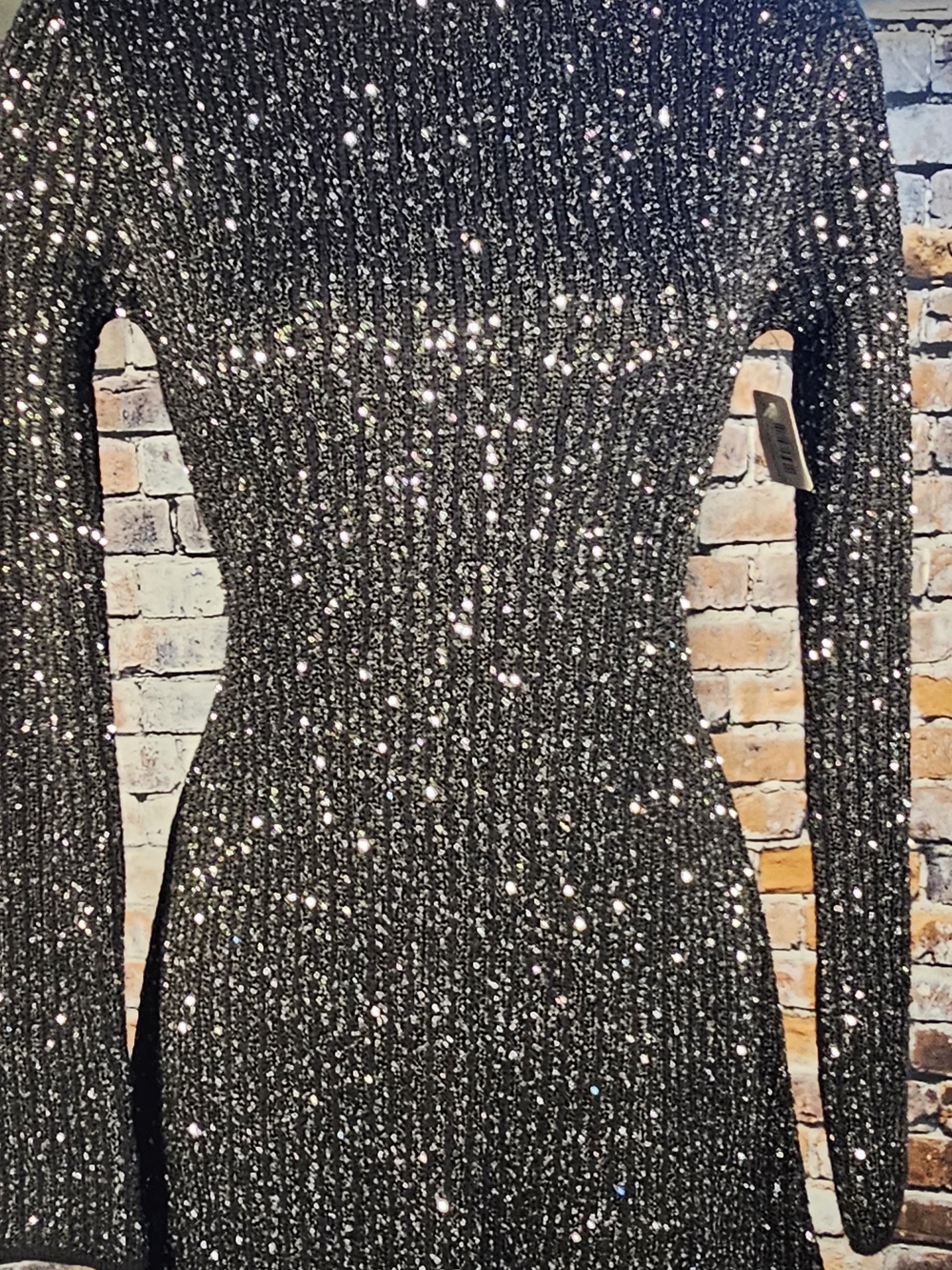 Z Supply La Marca Black Sequin Knit Mini Dress NWT Scoop Back Party Dress Small